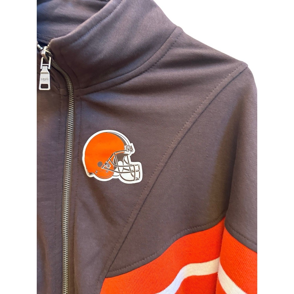 WEAR by Erin Andrews Cleveland Browns Zip Sweatshirt Football Brown Sz‎ Small - Picture 2 of 9